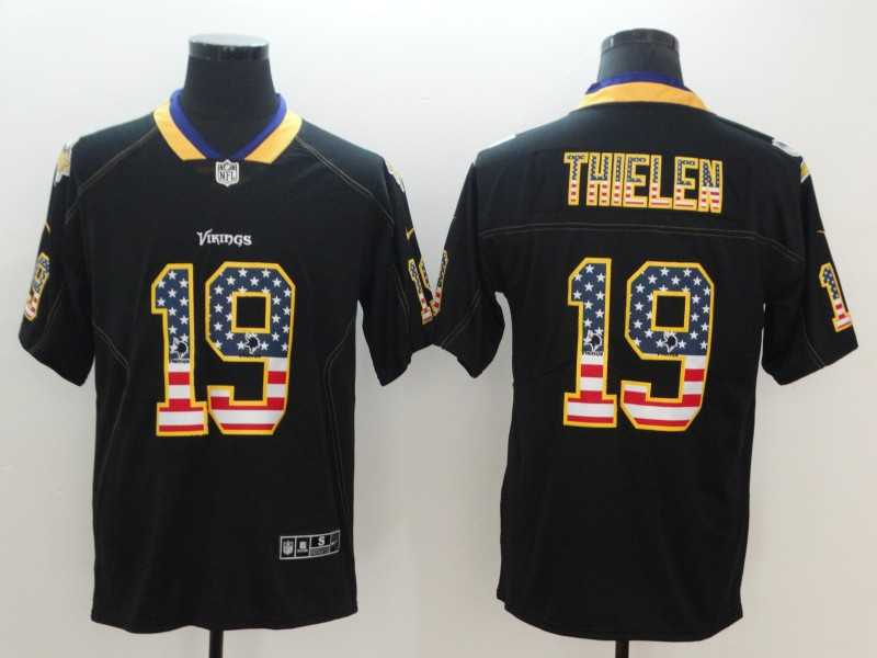 Nike Vikings 19 Adam Thielen Black USA Flag Fashion Color Rush Limited Jersey,We sell and wholesale Nike Vikings 19 Adam Thielen Black USA Flag Fashion Color Rush Limited Jersey on line form chian!